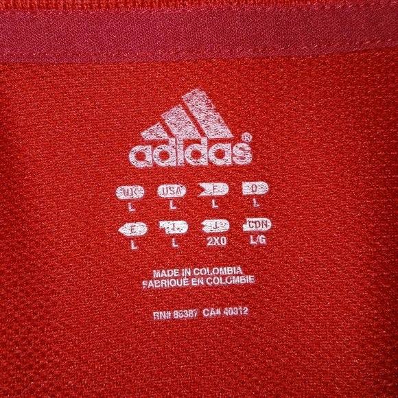 Men's Adidas Red Polo Shirt - Picture 3 of 4
